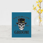 Bruidegom skelet gotische halloween bruiloft kaart (Gele Bloem)