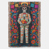 Bruidegom skelet van de Dag van de Doden bruiloft Deken (Voorkant Verticaal)