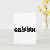 Bruidegom Skeleton Gothic Halloween Wedding Bach Kaart (Gele Bloem)
