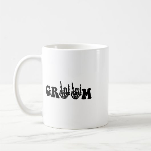 Bruidegom Skeleton Gothic Halloween Wedding Bach Koffiemok (Links)