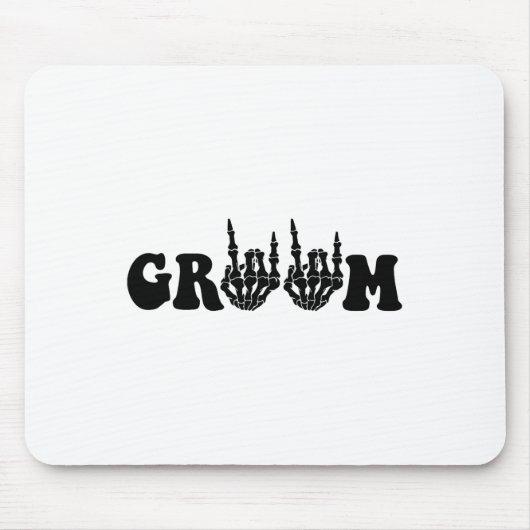 Bruidegom Skeleton Gothic Halloween Wedding Bach Muismat (Voorkant)