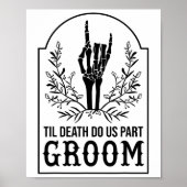 Bruidegom Skeleton Hand Paren Matching Wedding Hal Poster (Voorkant)
