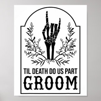 Bruidegom Skeleton Hand Paren Matching Wedding Hal Poster