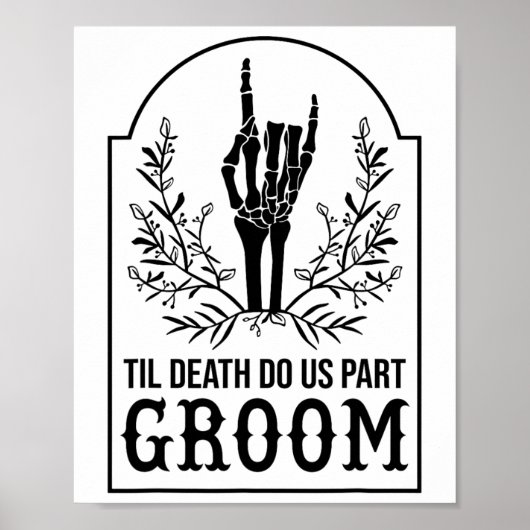 Bruidegom Skeleton Hand Paren Matching Wedding Hal Poster (Voorkant)