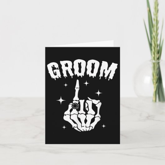 Bruidegom Skeleton Hand Wedding Halloween Paren Ma Kaart (Voorkant)