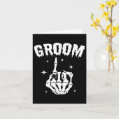 Bruidegom Skeleton Hand Wedding Halloween Paren Ma Kaart (Gele Bloem)