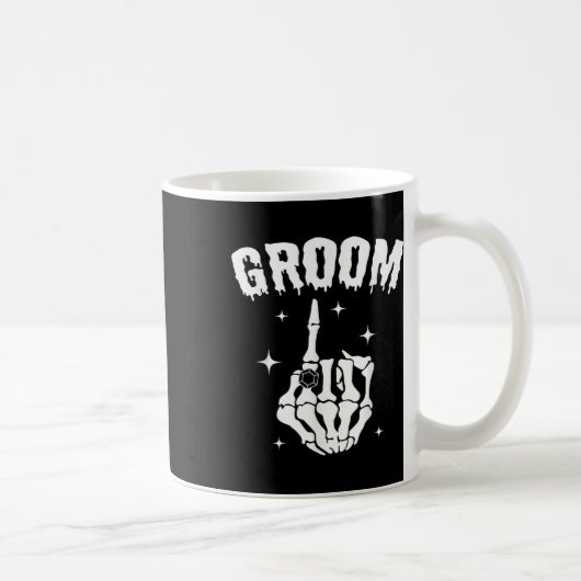 Bruidegom Skeleton Hand Wedding Halloween Paren Ma Koffiemok (Rechts)
