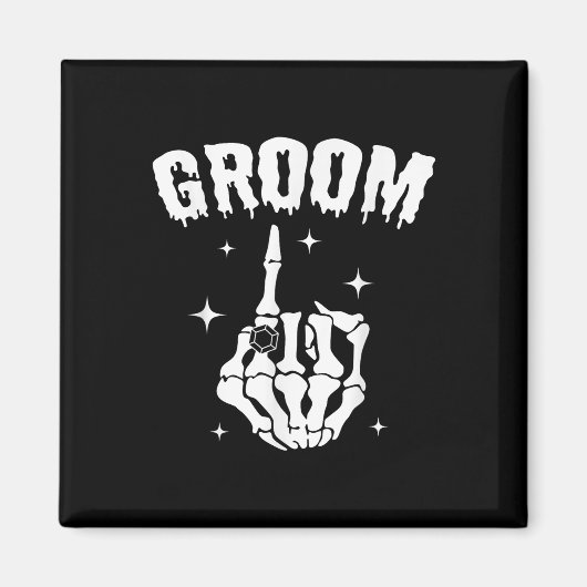 Bruidegom Skeleton Hand Wedding Halloween Paren Ma Magneet (Voorkant)
