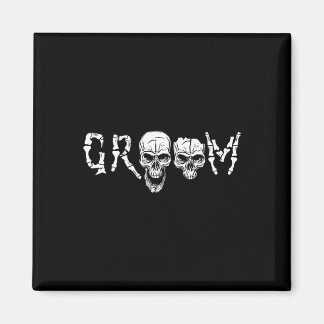 Bruidegom - Skeleton Skull Halloween Wedding Bache Magneet