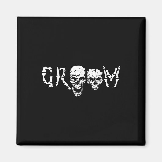 Bruidegom - Skeleton Skull Halloween Wedding Bache Magneet (Voorkant)