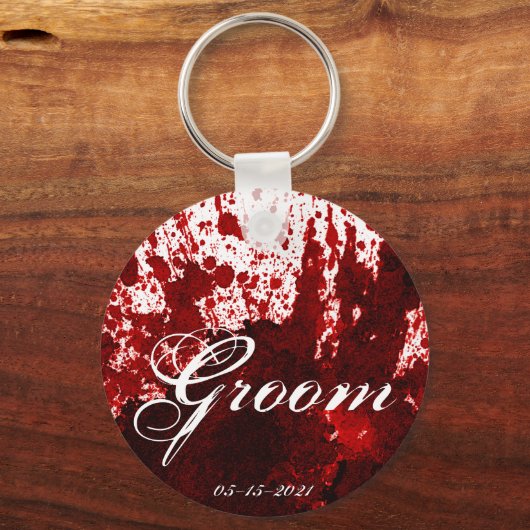 bruidegom Sleutelhanger bloedsplatter vampier goti (Voorkant)