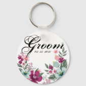 bruidegom Sleutelhanger tropische bloemen op wit (Voorkant)