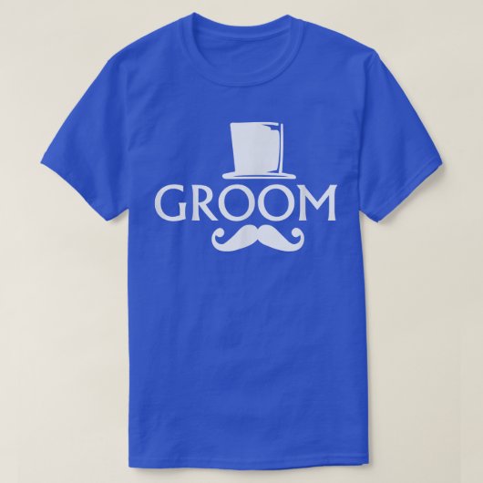 Bruidegom Snor En Hoed Huwelijk Bachelorfeest  T-shirt (Design voorkant)