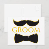 Bruidegom Snor en Strikdas Briefkaart (Voorkant / Achterkant)