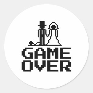 Bruidegom spel over hert partij bruiloft _1 ronde sticker