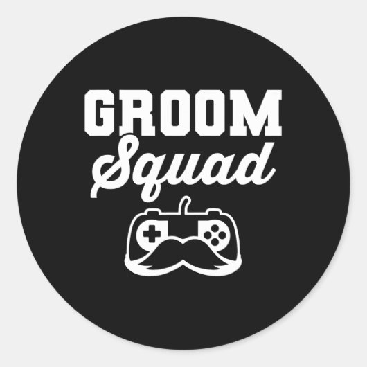 Bruidegom Squad Bachelor Party Bruidsjonkers Gamer Ronde Sticker (Voorkant)
