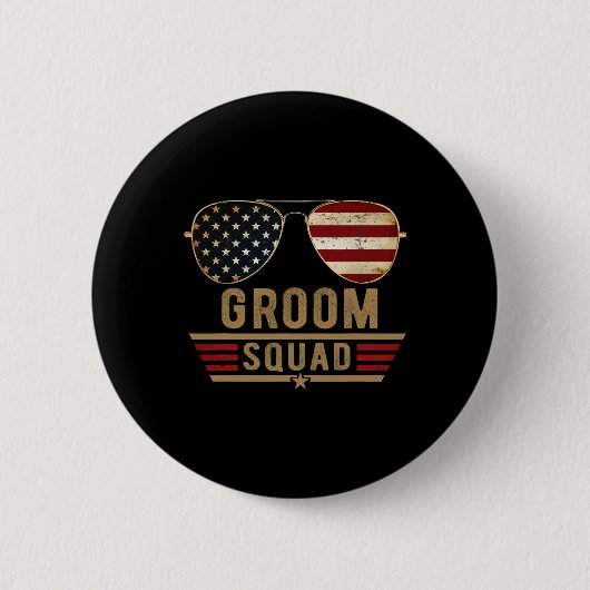 Bruidegom Squad Bachelor Party Bruidsjonkers Trouw Ronde Button 5,7 Cm (Voorkant)