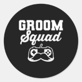 Bruidegom Squad Bachelorfeest Bruidsjonkers Gamer  Ronde Sticker (Voorkant)