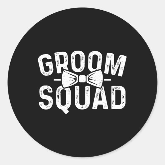 Bruidegom Squad Bruidsjonkers Grappige Stag Verlov Ronde Sticker (Voorkant)