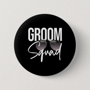 Bruidegom Squad Sungles Trouw Matching Bachelor Pa Ronde Button 5,7 Cm