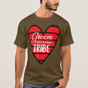 Bruidegom Stam Hart Verloving Huwelijk Partij Matc T-shirt