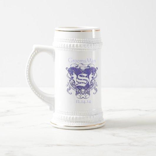 Bruidegom Stein Trouw Vintage Leeuwen Bierpul (Links)