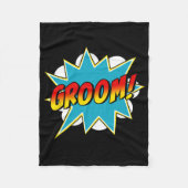 Bruidegom Superheld Bachelor Party Huwelijk C Fleece Deken (Voorkant)