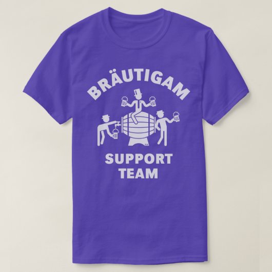 Bruidegom Support Team JGA Biervat Wit T-shirt (Design voorkant)