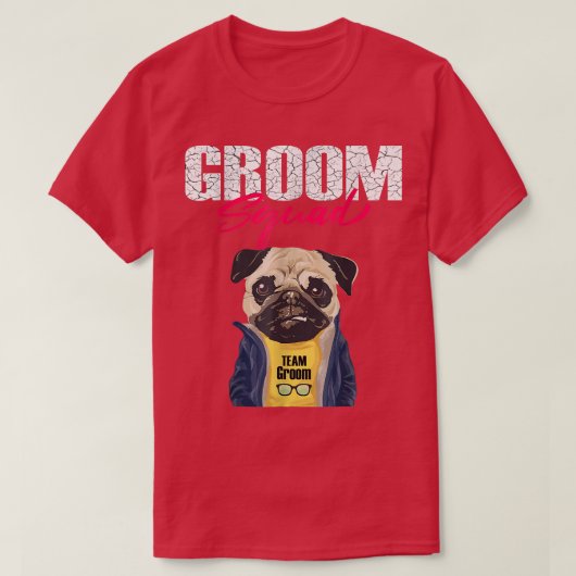 Bruidegom Team Bachelorfeest Grappige Pug Beste Vr T-shirt (Design voorkant)