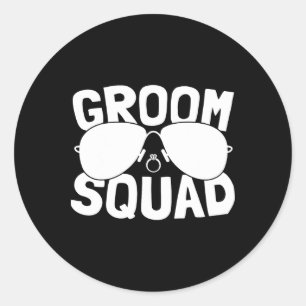 Bruidegom Team Bachelorfeest Jokes Heren Pret Ronde Sticker