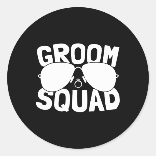 Bruidegom Team Bachelorfeest Jokes Heren Pret Ronde Sticker (Voorkant)