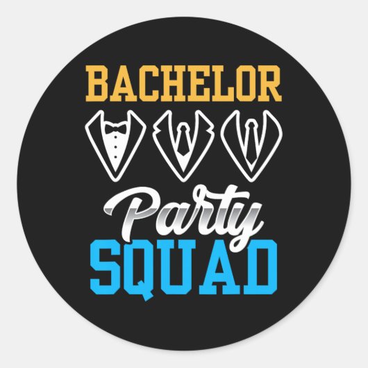 Bruidegom Team Bruid Bruiloft Squad Ronde Sticker (Voorkant)