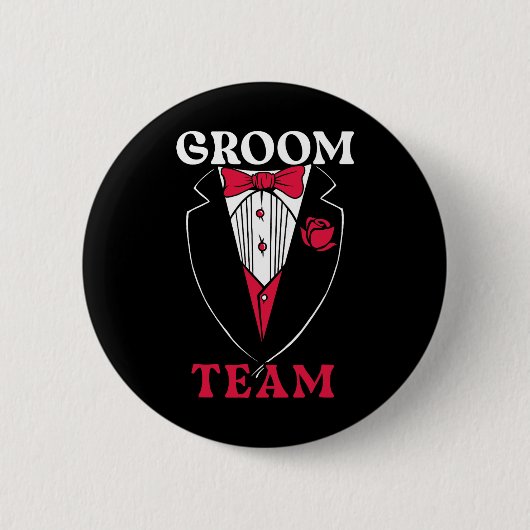Bruidegom Team Bruidegom Squad Jongens Avond Afsch Ronde Button 5,7 Cm (Voorkant)