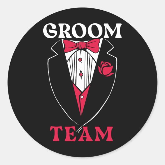 Bruidegom Team Bruidegom Squad Jongensavond Afsche Ronde Sticker (Voorkant)