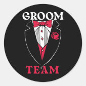 Bruidegom Team Bruidegom Squad Jonggezellen Nacht  Ronde Sticker (Voorkant)