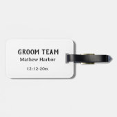 Bruidegom team getuige naam datum vrijgezellenfees bagagelabel (Achterkant horizontaal)