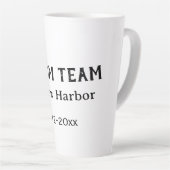 Bruidegom team getuige naam datum vrijgezellenfees latte mok (Rechterhoek)