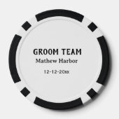 Bruidegom team getuige naam datum vrijgezellenfees poker chips (Achterkant)