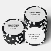 Bruidegom team getuige naam datum vrijgezellenfees poker chips (Opstapeling)