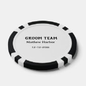 Bruidegom team getuige naam datum vrijgezellenfees poker chips (Enkel)