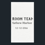 Bruidegom team getuige naam datum vrijgezellenfees servet<br><div class="desc">ontwerp</div>