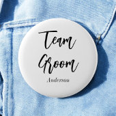 Bruidegom Team Zwart Witte Trouwknoop Ronde Button 5,7 Cm