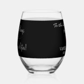 Bruidegom tot bruid Monogram Zwart Zilveren Ringen Wijnglas Zonder Voet (Rechts)