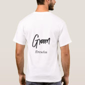 Bruidegom Trouw T-Shirt Zwart Wit Schrift (Achterkant)