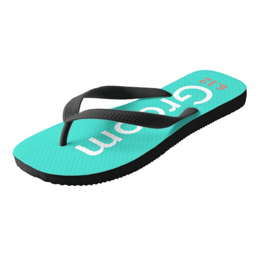bruidegom turquoise teenslippers (Schuin)