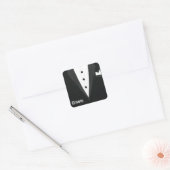 bruidegom Tux Vierkante Sticker (Envelop)