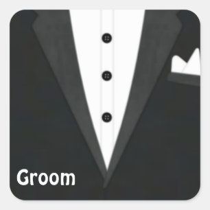 bruidegom Tux Vierkante Sticker