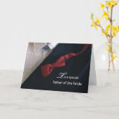 Bruidegom Vader Bedankt Met Rode Das en Smoking Kaart (Gele Bloem)