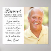 Bruidegom Vader Foto Hemel Herdenking Trouwen Poster (Voorkant)