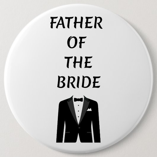 Bruidegom vader ronde button 6,0 cm (Voorkant)